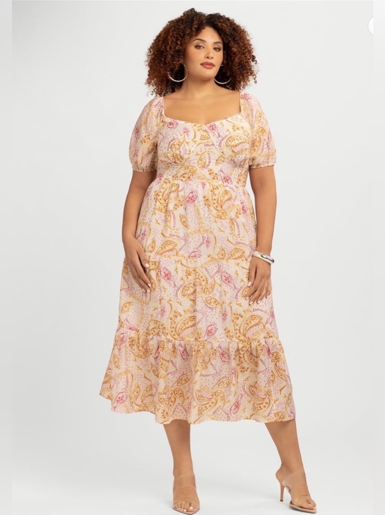 Jessica Simpson Dresses & Skirts - Jessica Simpson 0X NWT Boho Paisley Puff Sleeve Smocked Maxi Dress 0X